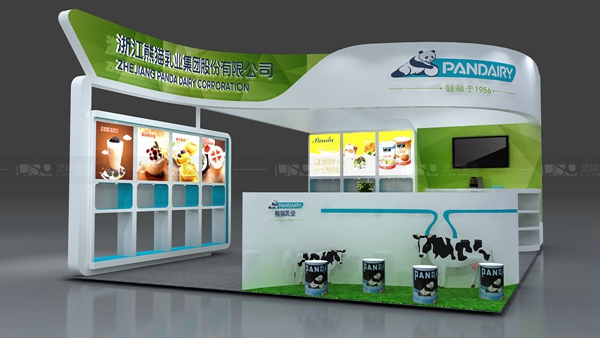 熊猫乳品-中食展展台设计案例